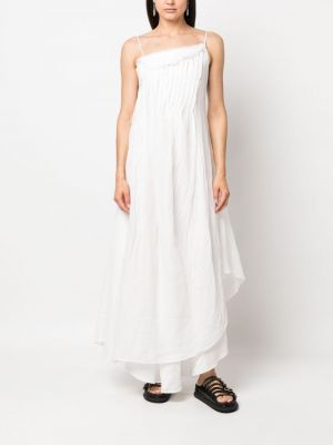 Plisované asymetrické šaty Marc Le Bihan bílé