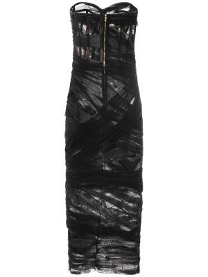 Drapované tylové midi šaty Dolce & Gabbana čierna