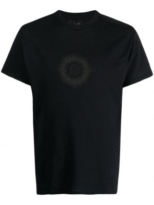 T-krekls ar apdruku ar apaļu kakla izgriezumu P.l.n. melns