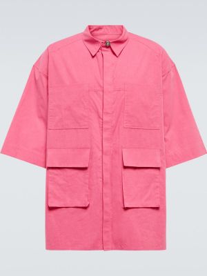 Koszula bawełniana oversize Due Diligence różowa