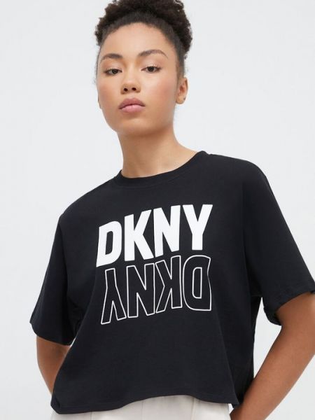 Хлопковая футболка Dkny черная