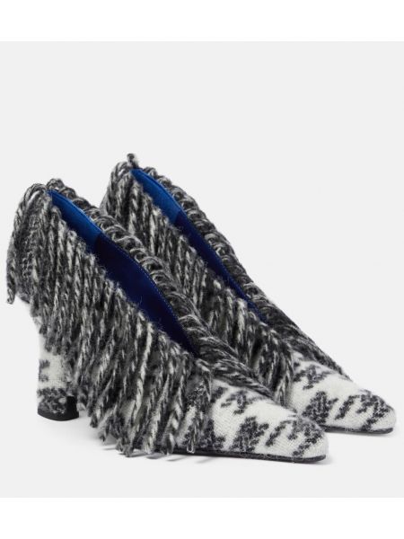 Вълнени полуотворени обувки с ресни Burberry