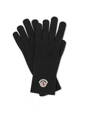 Шерстяные перчатки Moncler черные