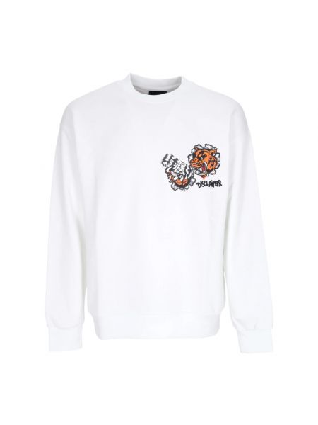 Bluza dresowa w tygrysie prążki Disclaimer biała