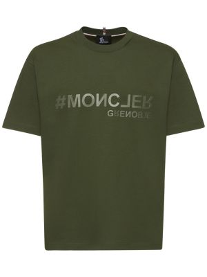Памучна тениска от джърси Moncler Grenoble зелено