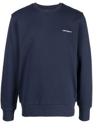 Bomull brodert sweatshirt Carhartt Wip blå