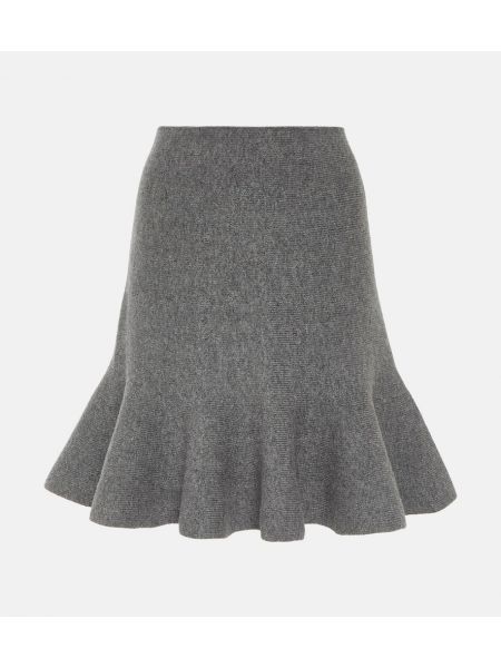 Mini falda de lana de cachemir con estampado de cachemira Jil Sander gris