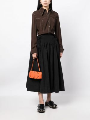 Plisované midi sukně Rejina Pyo černé