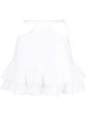 Λινή φούστα mini Pnk λευκό