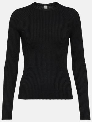 Vlnený sveter Totême čierna