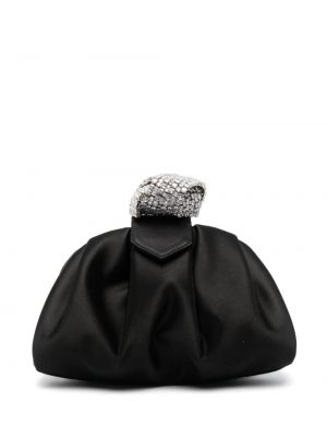 Сатенени чанта тип „портмоне“ с кристали Giuseppe Zanotti черно