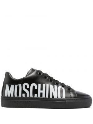 Bőr sneakers nyomtatás Moschino