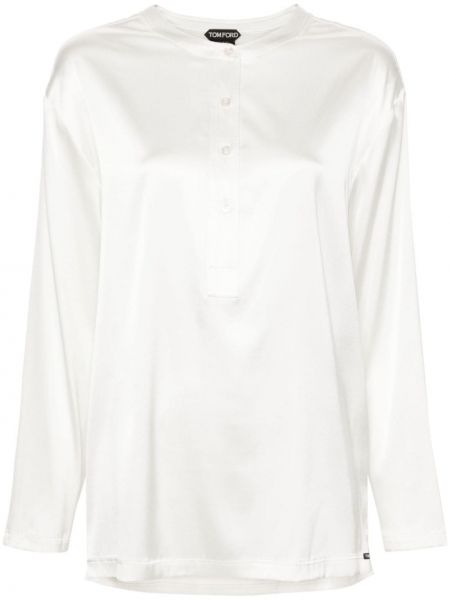 Сатенена блуза Tom Ford бяло