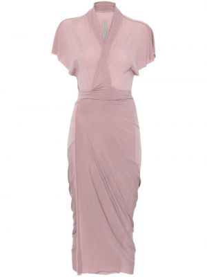 Миди рокля Rick Owens розово