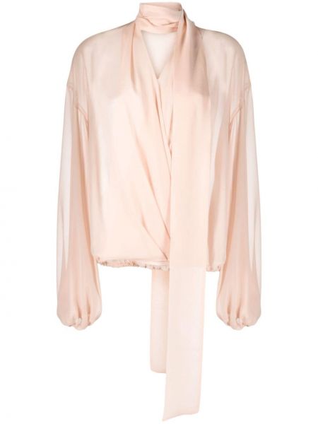 Копринена блуза Blumarine розово