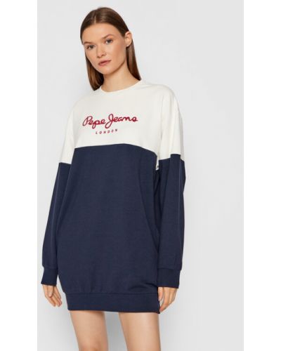 Pepe Jeans Kötött ruha Blanche PL952987 Sötétkék Relaxed Fit