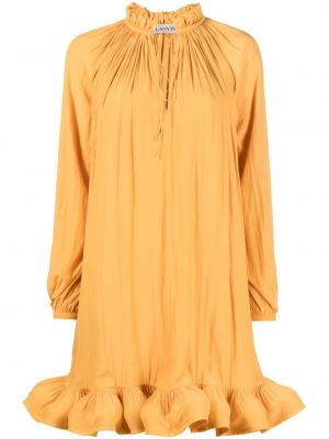 Obleka z volani Lanvin oranžna