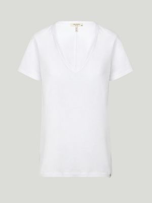 Camiseta de algodón con escote v Rag & Bone blanco