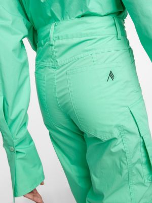 Памучни карго панталони The Attico зелено