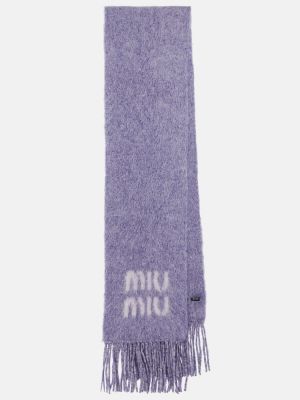 Bufanda de lana mohair Miu Miu violeta