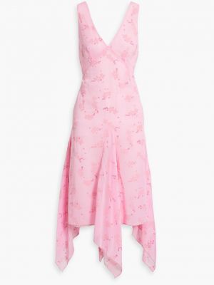 Розовое платье миди Anna Sui