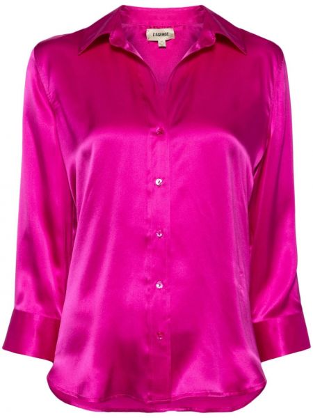 Bluză de mătase L'agence roz