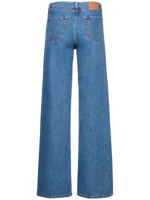 Voľné bavlnené džínsy s nízkym pásom Magda Butrym modrá