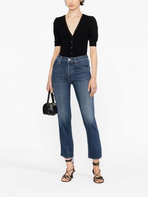 Skinny džíny s vysokým pasem Mother modré