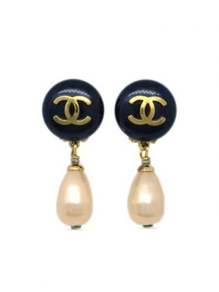 Обеци с щипка с перли Chanel Pre-owned