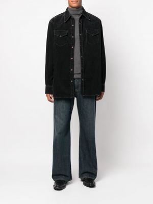 Džínová košile s knoflíky Acne Studios černá