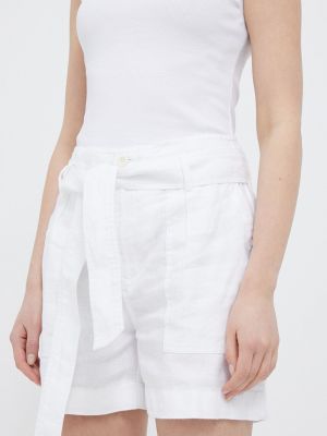 Lauren Ralph Lauren vászon rövidnadrág , sima, magas derekú - fehér