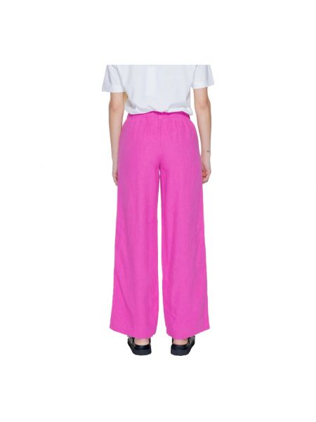 Pantalones palazzo de lino Only rosa