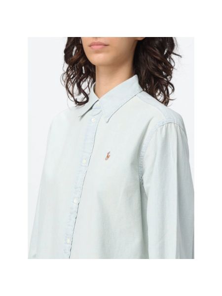 Camisa vaquera de algodón manga larga Ralph Lauren azul