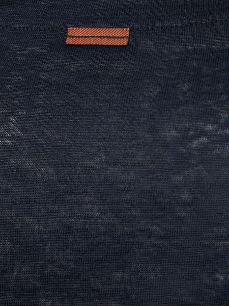 Camiseta de lino de tela jersey Zegna azul