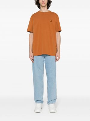 Kokvilnas t-krekls Maison Kitsuné oranžs