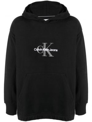 Kapučdžemperis ar izšuvumiem Calvin Klein melns