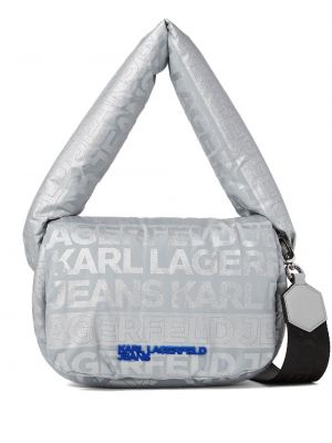 Kézitáska nyomtatás Karl Lagerfeld Jeans ezüstszínű
