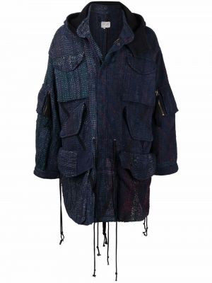 Overdimensjonert lang pels Greg Lauren blå