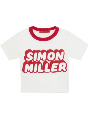 Тениска с принт Simon Miller бяло
