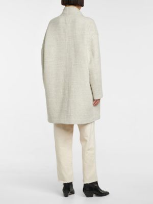 Abrigo corto de lana de tweed Marant Etoile blanco