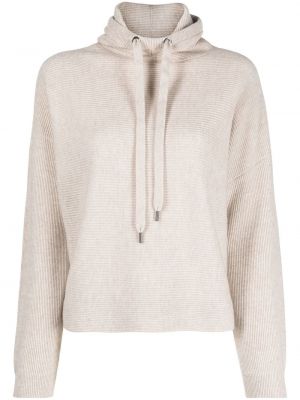 Hoodie i stickad Brunello Cucinelli