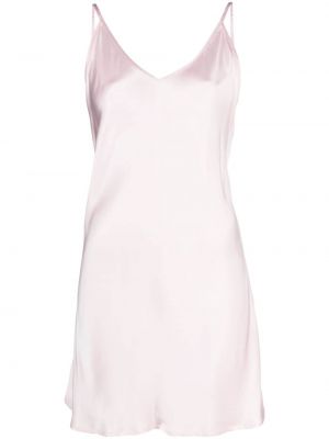 Satynowa sukienka mini Sleeper różowa