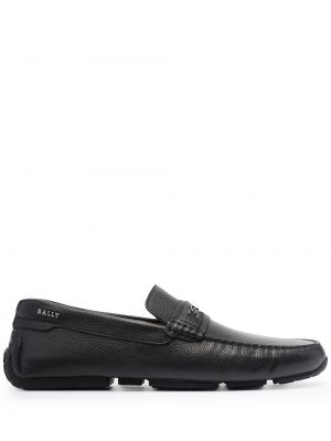 Skinn loafers Bally svart