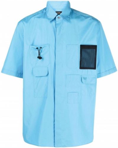 Camisa con bolsillos Fendi azul