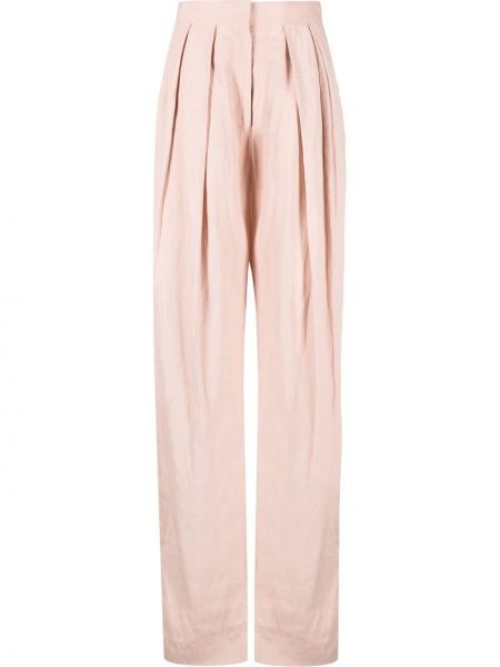 Pantaloni a vita alta plissettati con motivo a stelle Stella Mccartney rosa