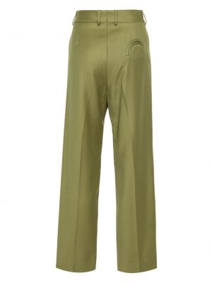 Plisované vlněné rovné kalhoty Blazé Milano zelené