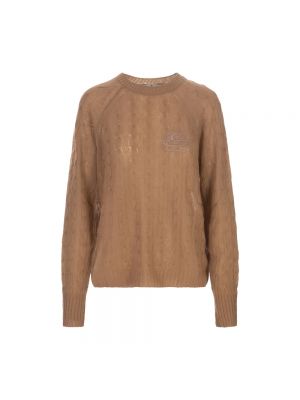 Sweter z okrągłym dekoltem Etro brązowy