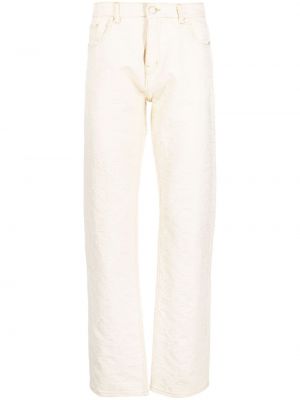 Straight leg jeans in tessuto jacquard Casablanca bianco