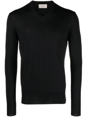 Vlněný svetr s výstřihem do v Altea černý