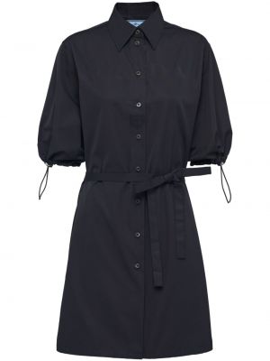 Памучна рокля тип риза Prada черно